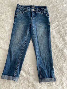 Justice Girls Dark Blue Rolled-Cuff Capri